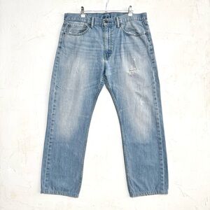 Levi's 505 Light Wash Distressed Jeans W36 L32 – Classic Straight 100% Cotton